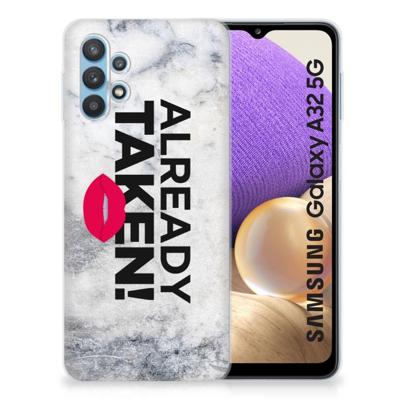 Samsung Galaxy A32 5G | Siliconen hoesje | met naam Already Taken White Samsung Galaxy A32 5G | Siliconen hoesje | met naam Already Taken White