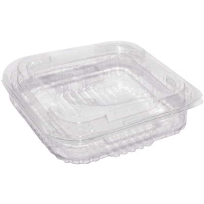 Bak | Gerecycled PET | 250ml | incl. Vaste deksel | saladebak | 125x125x transparant | 600 stuks