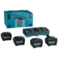 Makita Accu Starterset XGT DC40RB 4xBL4080F - 1910A8-3 - thumbnail