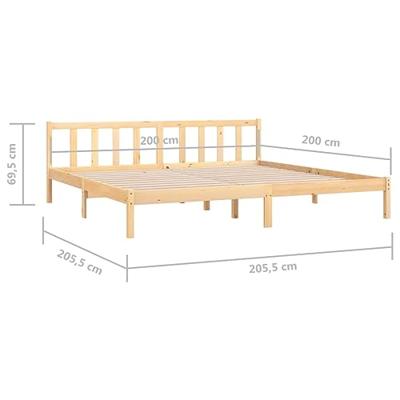 Bedframe massief grenenhout 200x200 cm