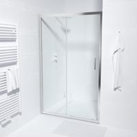 Marenza Slide Quick Fit Schuifdeur - 120x190cm - 6mm veiligheidsglas - alu profiel - anti kalk - chroom SAQ6121-120 - thumbnail