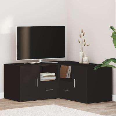 Hoekkast 160x40x45 cm bewerkt hout zwart