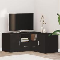 Hoekkast 160x40x45 cm bewerkt hout zwart - thumbnail