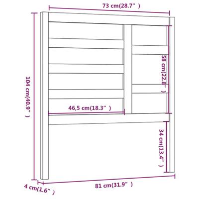 Hoofdbord 81x4x104 cm massief grenenhout honingbruin