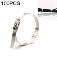 100 stuks 4.6x350mm RVS metalen kabel banden Tie Zip Wrap warmte bandjes inductie uitlaatpijp - thumbnail
