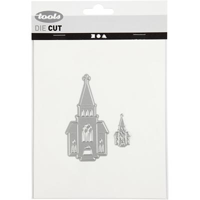 Creativ Company Stans- en embossing mallen, kerken, afm 46x91+18x35 mm, 1 stuk