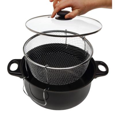 Frituurpan met glazen deksel
