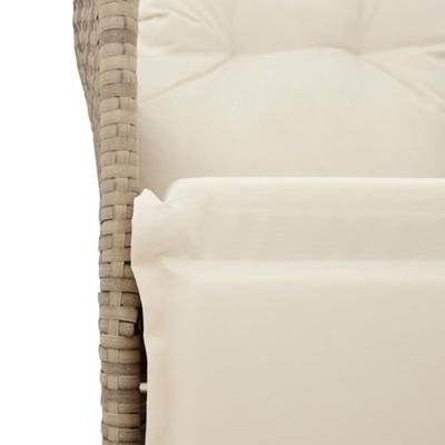 3-delige Bistroset met kussens poly rattan beige - thumbnail