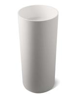 Wastafel Staand Luca Sanitair Vado Rond Met Vloer Afvoer 40x40x90 cm Solid Surface Mat Wit - thumbnail