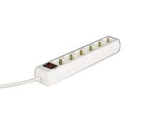 Hama Regleta 6 Tomas Schuko met schakelaar, 1,4 m, wit - thumbnail