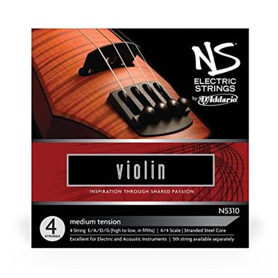 D'Addario NS310 Electric Violin String Set, 4/4 Scale, Medium Tension Elektrische vioolsnarenset D'Addario NS310 Electric Violin String Set, 4/4 Scale, Medium Tension Elektrische vioolsnarenset