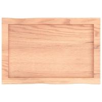 Bureaublad 60x40x6 cm behandeld massief eikenhout lichtbruin - thumbnail