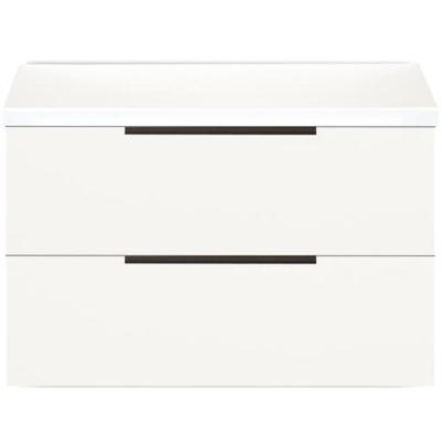Seville Badmeubelset 80 cm - Wastafelblad Wit Hoogglans Edge Greep