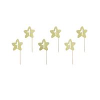 Cake Topper &apos;1&apos; Ster Goud - 6 stuks - thumbnail