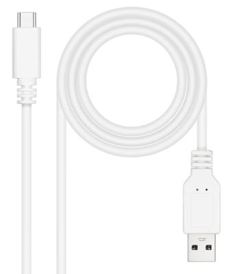 NANOCABLE 10.01.2101-L150-W kabel USB 2.0 3A, type USB-C/M-A/M, wit, 1,5 m