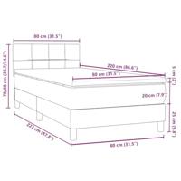 Boxspring met matras fluweel donkergroen 80x220 cm - thumbnail