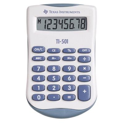 Texas Instruments Zak rekenmachine ti-501 blauw, wit 8 karakters