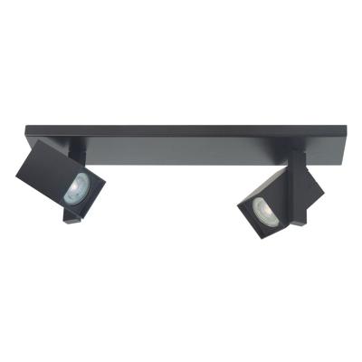 Highlight Vierkante opbouwspotOslo zwart 2-lichts - S7307.01