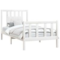 Bedframe massief hout wit 120x190 cm - thumbnail