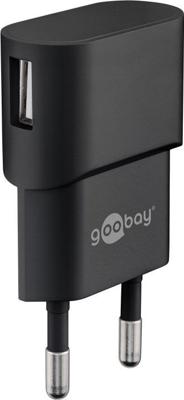 USB-A adapter - USB-A oplader - CEE 7/16 - 1 poorts - 1000mA - 5 Watt - Zwart