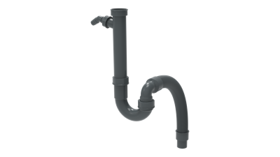 Kirchhoff ECO-SAVE Kunststof flexibele spoelbak buisvormige sifon, grijs, 3/4" x 1 1/2" x 3/4" mondstuk x 40/50 mm, met apparaataansluiting - 98836549 Kirchhoff ECO-SAVE Kunststof flexibele spoelbak buisvormige sifon, grijs, 3/4" x 1 1/2" x 3/4" mondstuk x 40/50 mm, met apparaataansluiting - 98836549