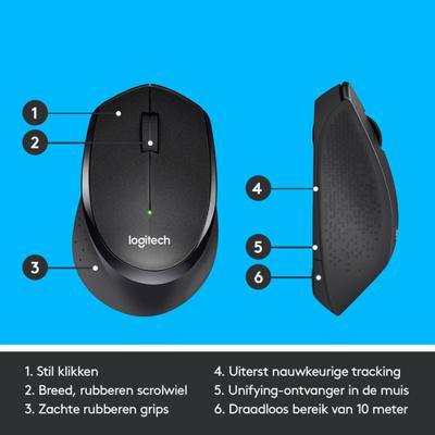 Logitech M330 Silent Plus Muis Radiografisch Optisch Zwart 3 Toetsen 1000 dpi
