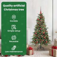 VidaXL Kunstmatige inklapbare kerstboom groen 120 cm pe en pvc - thumbnail