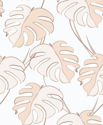 Novamur Kylie Behang met roze monstera print - 81605