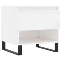 Salontafels 2 st 50x46x50 cm bewerkt hout hoogglans wit - thumbnail