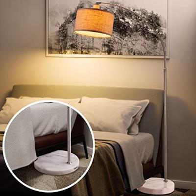 Booglamp, retro lamp, vloerlamp, Edelstaal, gebogen vloerlamp met lampenkap , verstelbaar