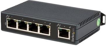 StarTech. com Industriële 5-poorts Ethernet-schakelaar voor DIN-railmontage, Unmanaged 10/100 netwerk switch, IP 30 behuizing