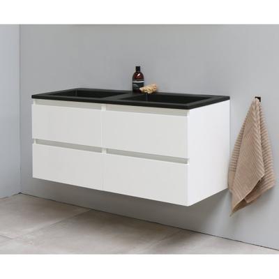 On-Line Onderkast - 120 cm - Voorgemonteerd - Ladestructuur - Acryl Wastafel - zonder Kraangat - Hoogglans Wit