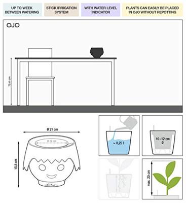 LECHUZA OJO Kweektafel Vrijstaand Polypropyleen (PP) Blauw, Roze Binnen