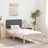 Bedframe met Gevoerd Hoofdgedeelte Donkergrijs 75 x 190 cm - thumbnail