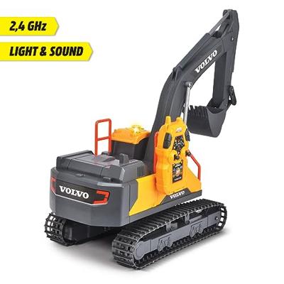 Dickie rc volvo mini excavator bestuurbare graafmachine - thumbnail