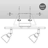 Home sweet home LED opbouwspot Aka 2L 32,5 cm - zwart - thumbnail