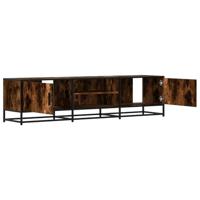 Tv-meubel 160x35x41 cm bewerkt hout metaal gerookt eikenkleur - thumbnail