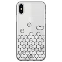 iPhone X/XS transparant hoesje - Marmer grijs abstract - thumbnail