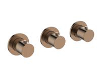 Afbouwdeel Thermostatische Douchekraan Wiesbaden Caral Met 2 Stopkranen Geborsteld Brons Koper PVD - thumbnail