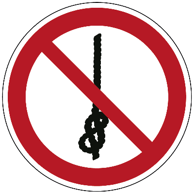 Verboden om knopen te maken - Ø 200 mm - Sticker Verboden om knopen te maken - Ø 200 mm - Sticker