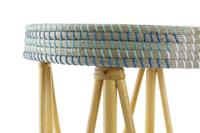 Voetensteun DKD Home Decor Natuurlijk Turkoois Wit Rotan Tropisch Zeegras (41 x 41 x 42 cm) - thumbnail