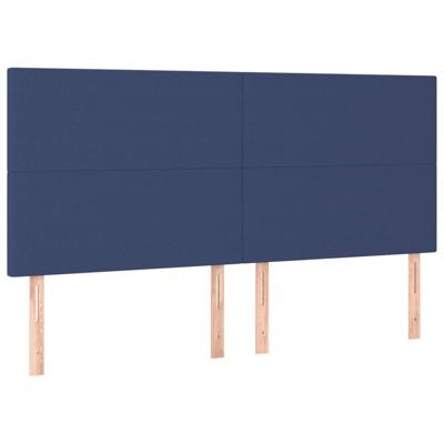 Hoofdborden 4 st 90x5x78/88 cm stof blauw