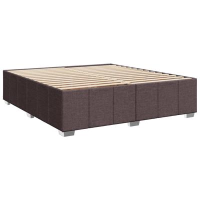 Bedframe zonder matras stof donkerbruin 200x200 cm