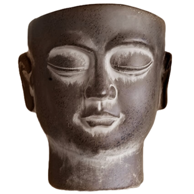 Bloempot keramiek - bloempot Mind, groot - bloempot bruin / grijs