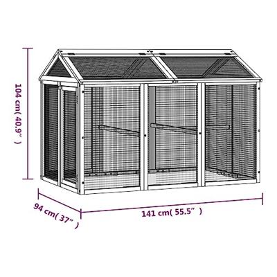 VidaXL Dierenren 141x94x104 cm massief grenenhout mokkakleurig