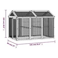 VidaXL Dierenren 141x94x104 cm massief grenenhout mokkakleurig - thumbnail