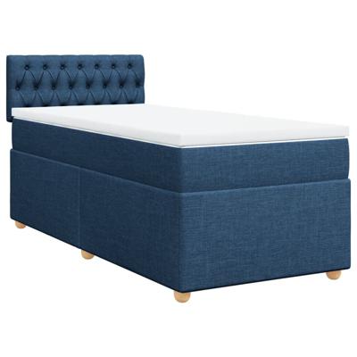 Boxspring met matras stof blauw 90x190 cm