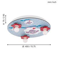 Eglo Kinderkamer plafondlampLalelu wit met schaapjes - 97705 - thumbnail