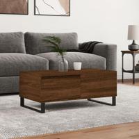 Salontafel 90x50x36,5 cm bewerkt hout bruin eikenkleur - thumbnail