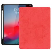 Horizontale Flip leergeval geval met pen sleuf drie-opvouwbare houder & Wake-up/slaapfunctie voor iPad Pro 12 9 (2018) (rood) - thumbnail